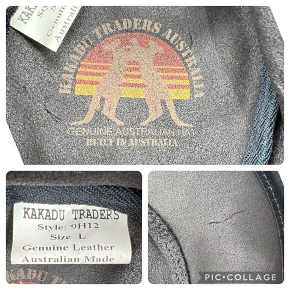 Kakadu Australia | Leather Black Hat with Braided Band Accent Size Large main image 14